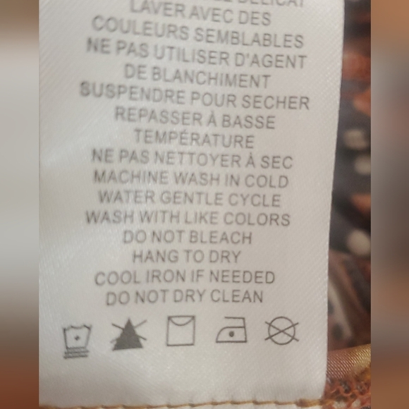 Rachel Zoe Boho Salmon & Black Botanical Print Maxi Skirt Size Small - Picture 7 of 10